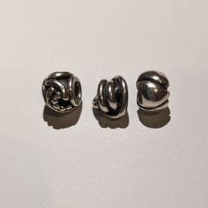 Three silver trollbeads